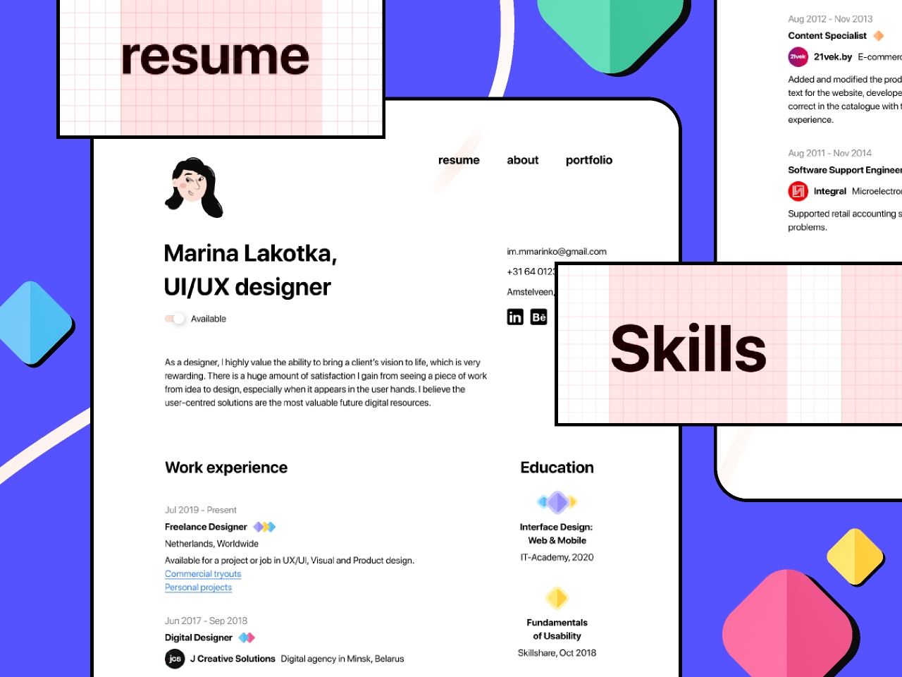 Personal Portfolios & Resumes